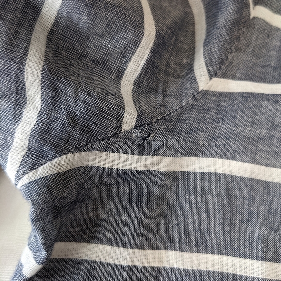 Soft Joie Embroidered Long Sleeve Tunic Top Navy Blue and White Stripes - Picture 8 of 11